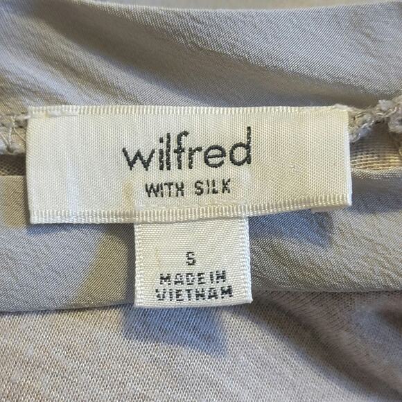 Aritzia Wilfred Silk Rayon Short Sleeve Hi Low Minimalist Tunic Top Size S - Picture 9 of 11